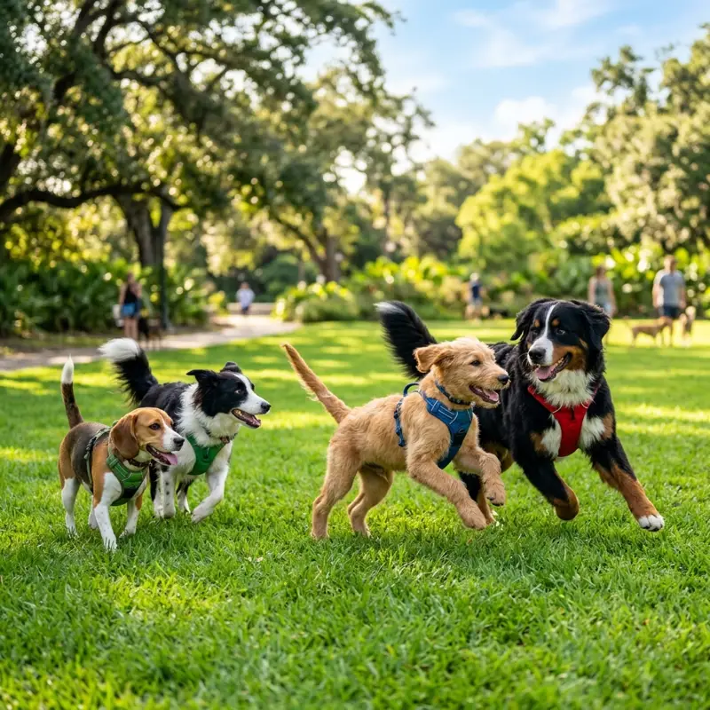 Welpen spielen gemeinsam im Park